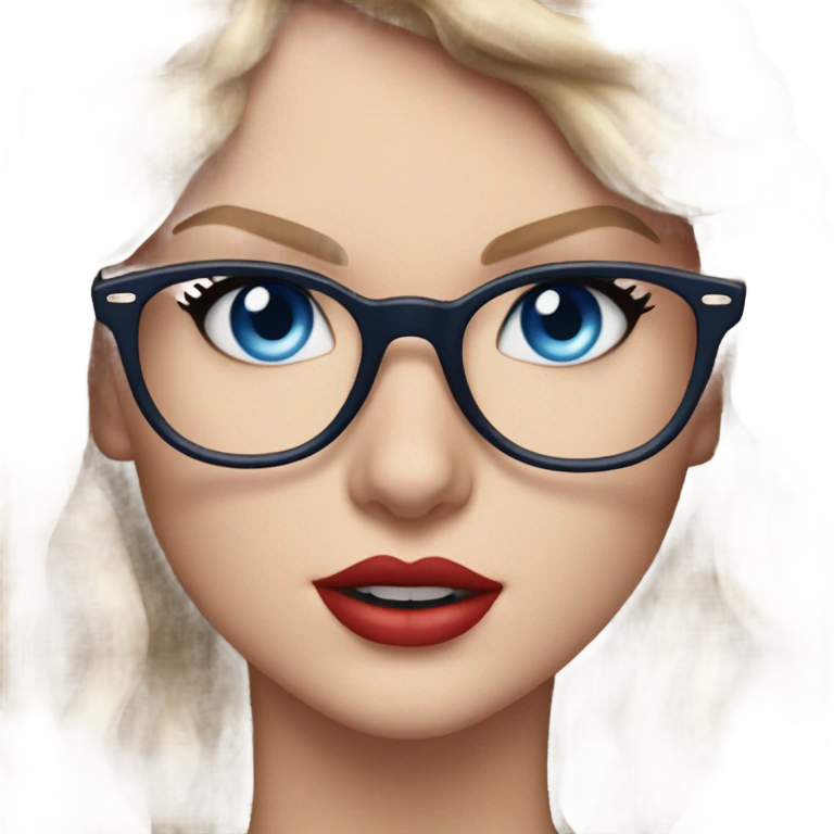 Hyper Realistic Taylor Swift blue eyes and glasses  emoji