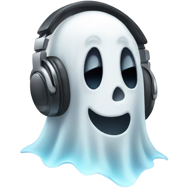 ghost wearing headphones emoji