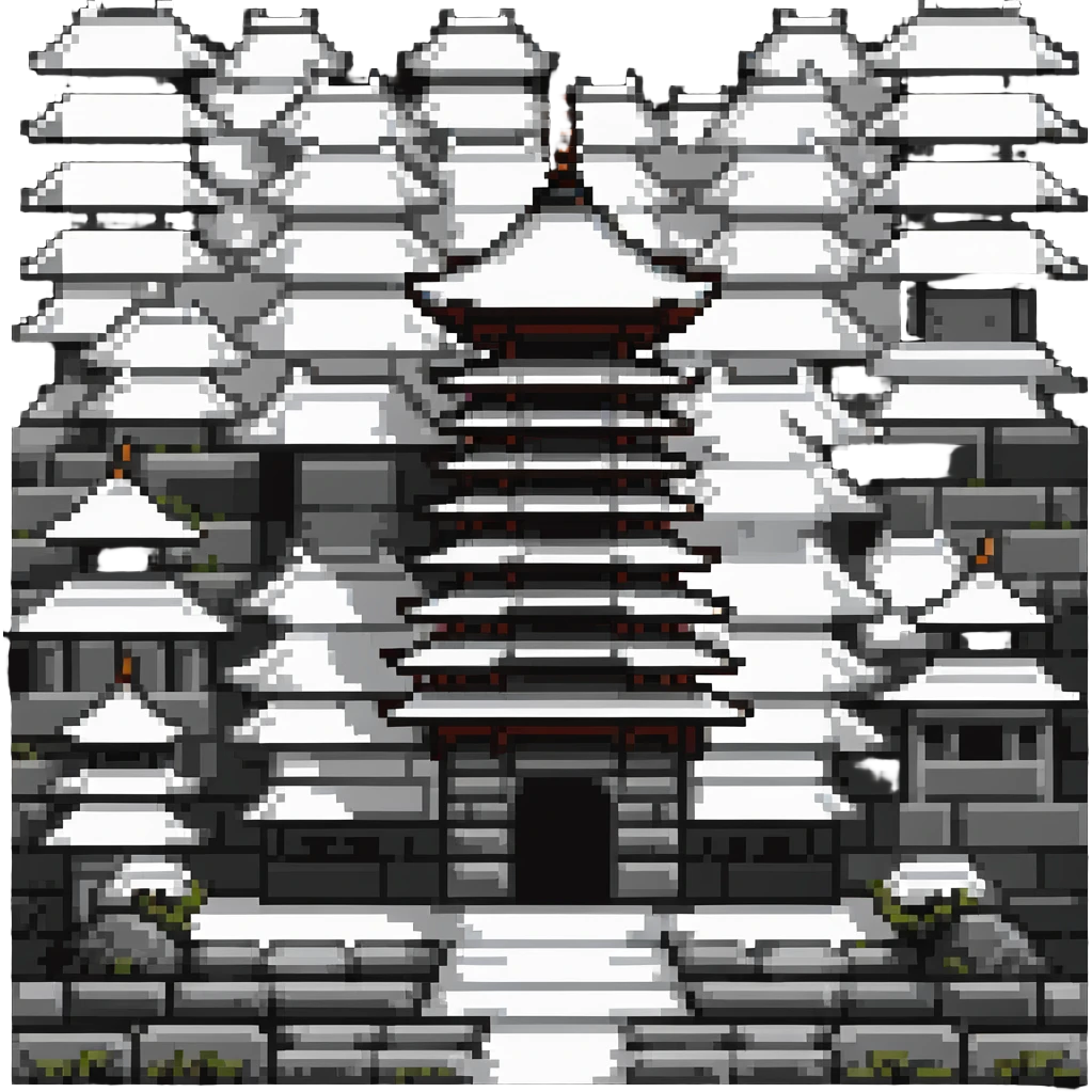 japanese pagoda building tile for ninja game emoji