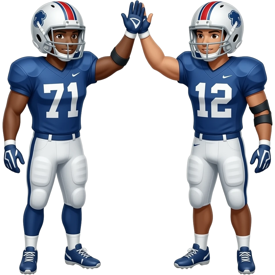 football players high fiving emoji