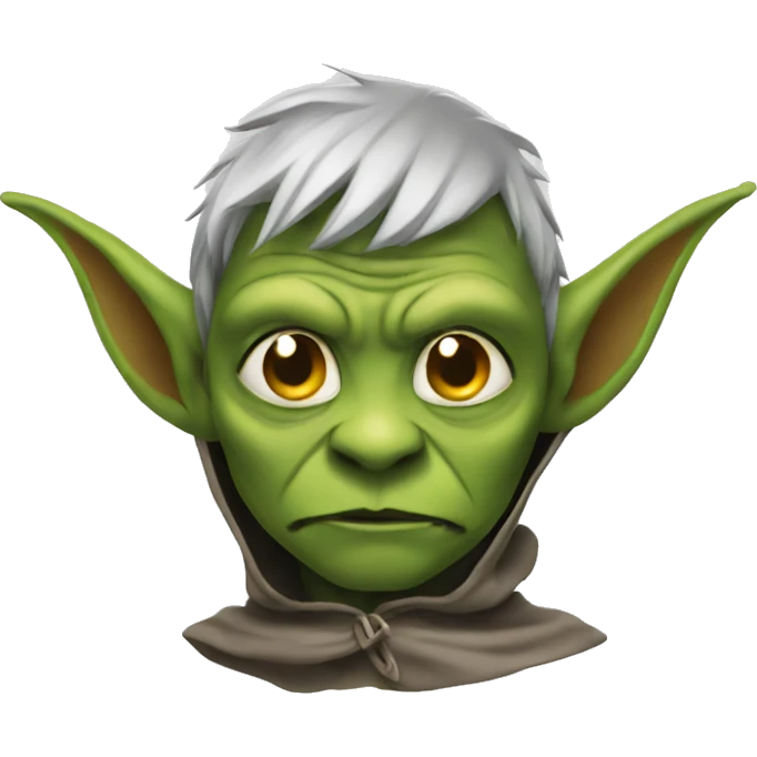 Goblin head, wearing a cape, front view emoji
