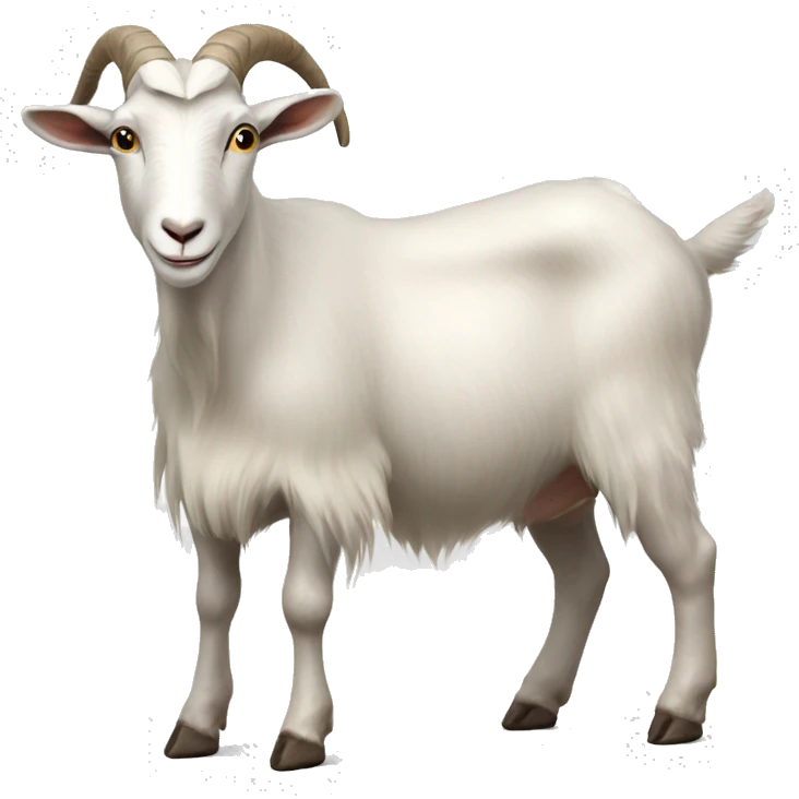 Old white male goat standing emoji
