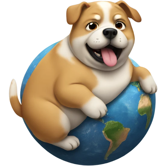 fat dog breaking earth emoji