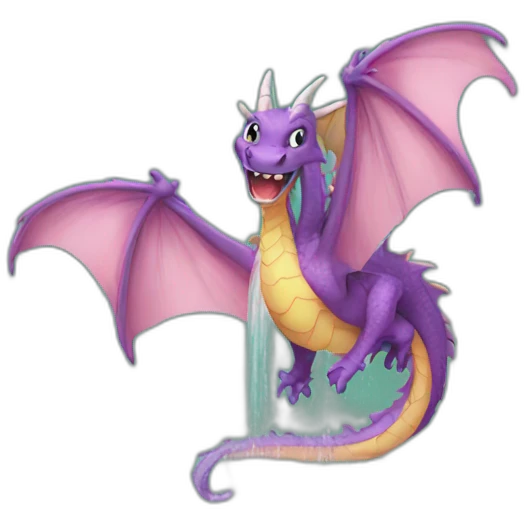 Dragon having a shower emoji