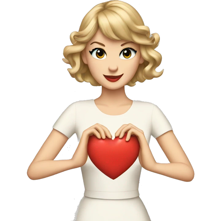 Taylor swift with heart hands emoji