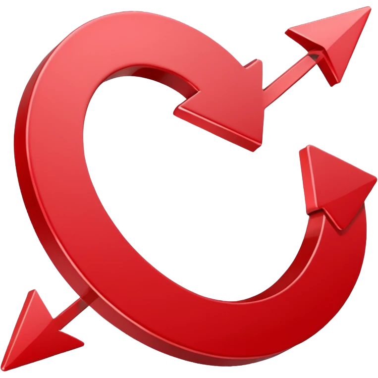 Prompt 15: "Is your backup plan."
Graphic: 🔄 Refresh/loop arrows icon (white with red highlights).
Animation: Arrows rotate smoothly.
Background: Transparent. emoji