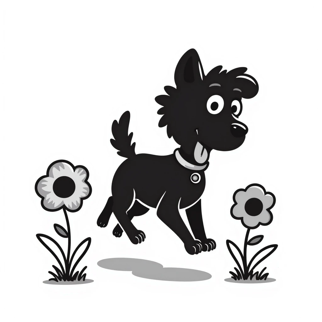 hand drawn doodle of a dog emoji