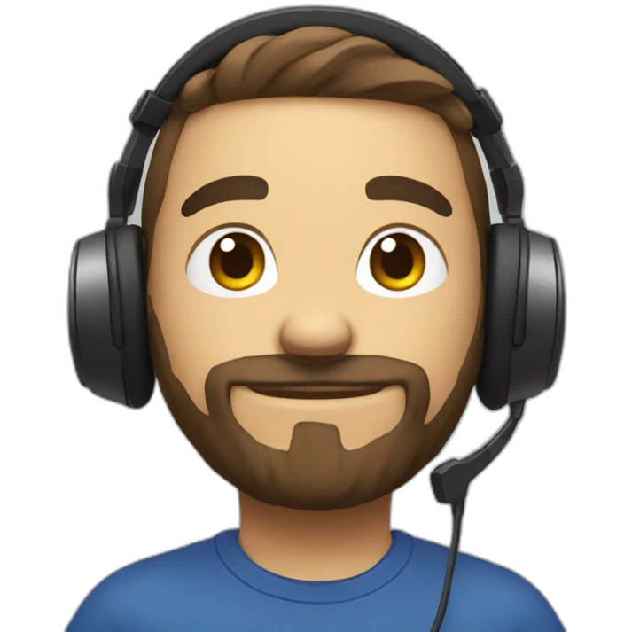 player of video games with his headphone emoji