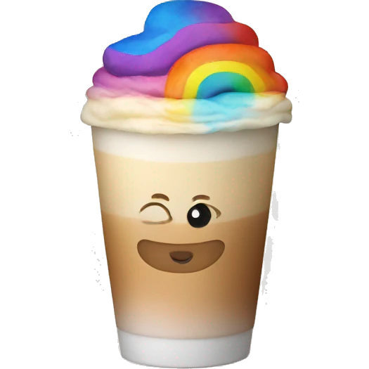rainbow latte emoji