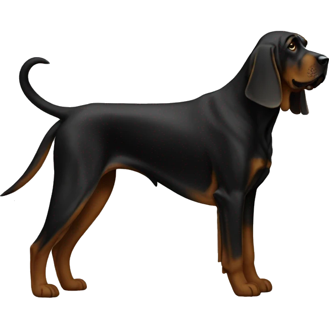 Black bloodhound standing  emoji