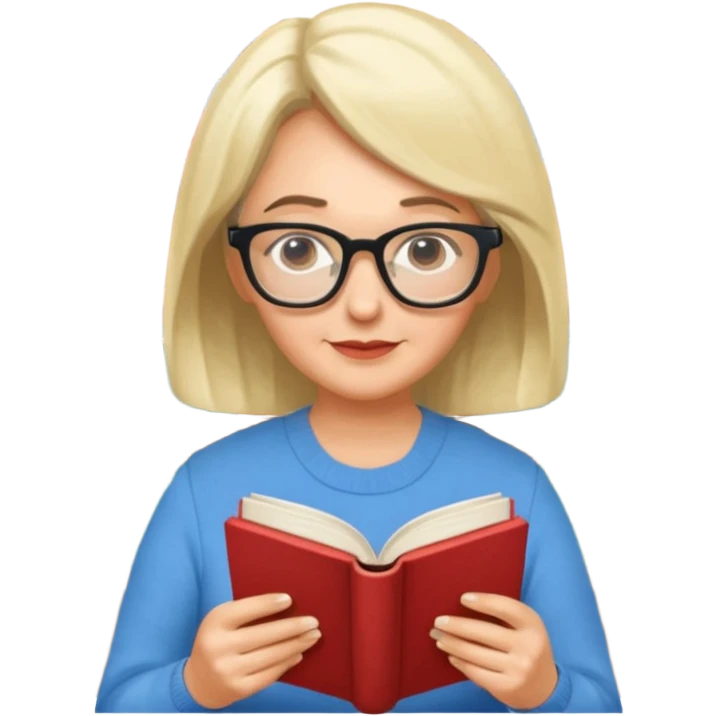 My mum in the library  emoji
