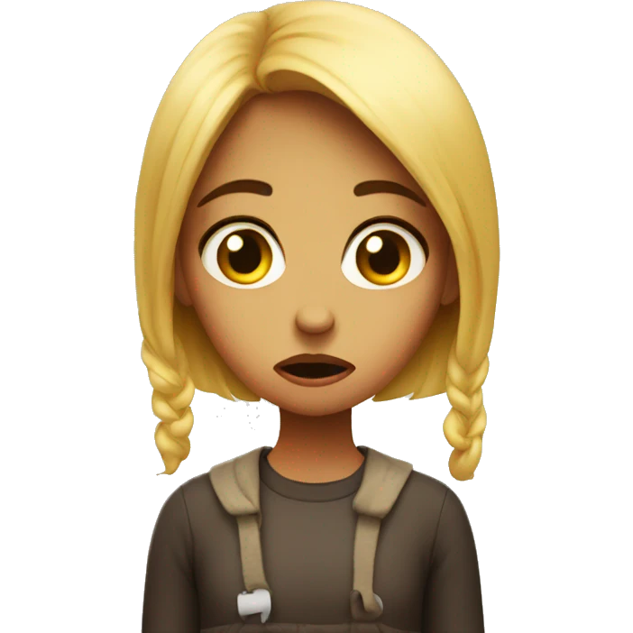 Girl sad and hungry  emoji