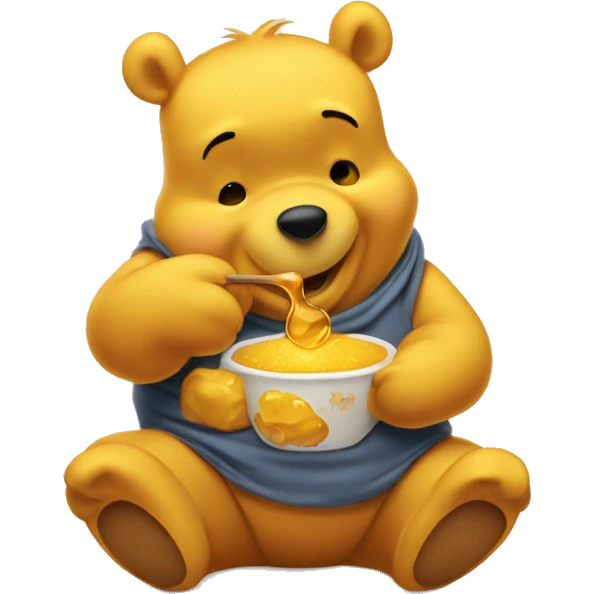 Winnie the Pooh eating honey emoji