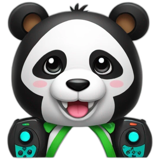 gamer panda happy emoji