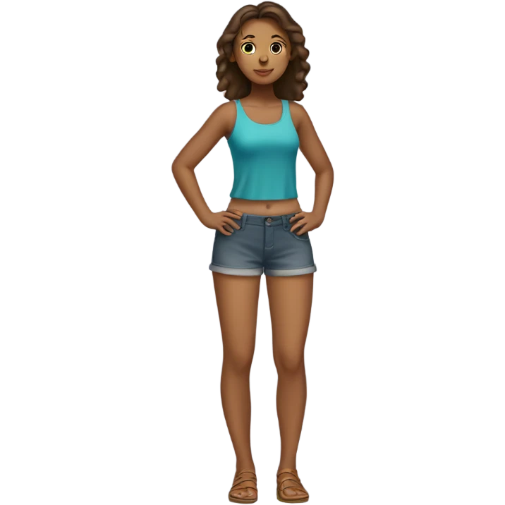 Tan girl posing full body emoji