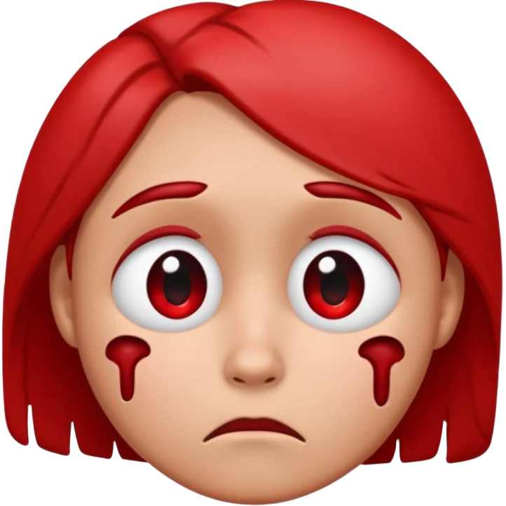 a very sad face that's red, can you make it more cartoon-y emoji