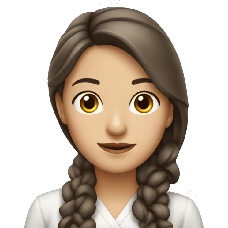 Arquitecto mujer tez blanca, cabello chino café  emoji
