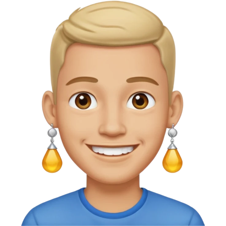 smiling male portrait with earrings emoji