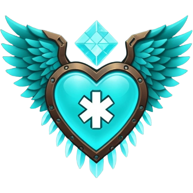 Dark Cyan Six Winged heart with minecraft warden soul emoji