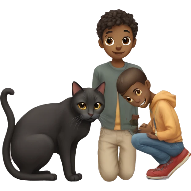 CAT WITH BOY emoji