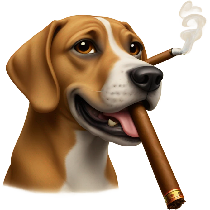 Dog smoking a cigar  emoji