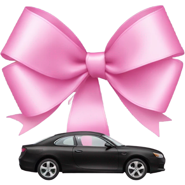 New black car with pink ribbon emoji
