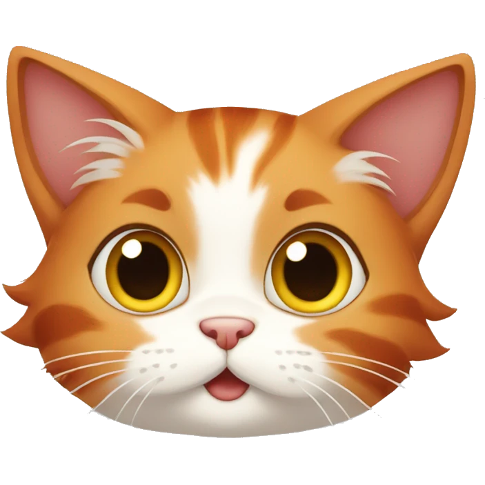 Red-haired cartoon cat in anime style with big eyes emoji