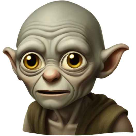 Gollum on frodos back like yoda emoji