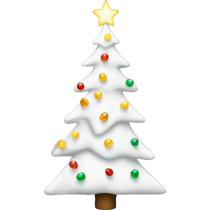 white christmas tree with christmas lights emoji