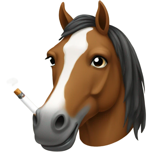 Horse smoking a cigarette  emoji