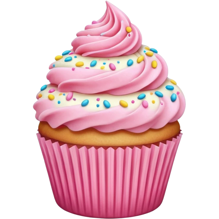 Cupcake with pink icing emoji