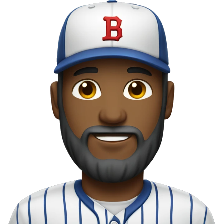 Man with beard wearing baseball hat emoji