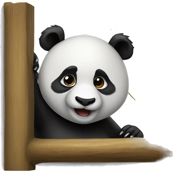 Panda looking into a corner emoji