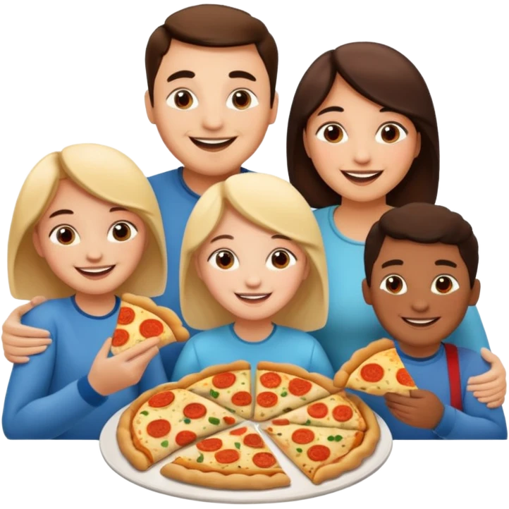 familia comiendo pizza y empanadas argentinas emoji