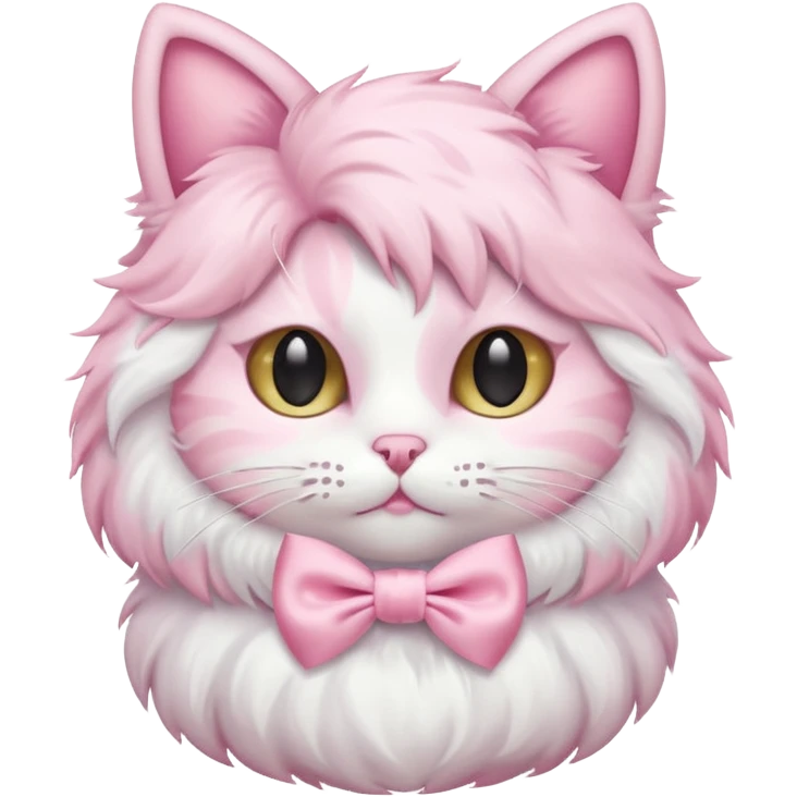 A pastel Pink cat 🐱 with a bow 🎀 emoji