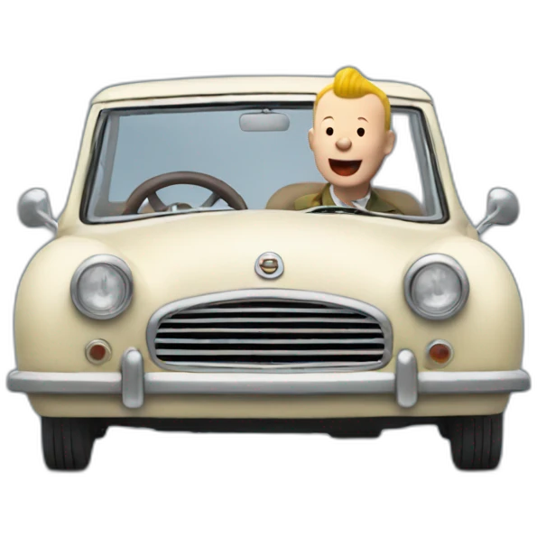 tintin in a car emoji