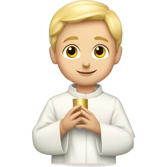 young, blond priest celebrating the eucharist emoji