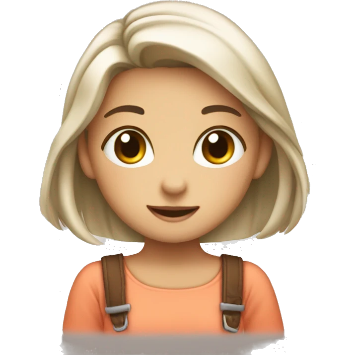cute girl making thumpand emoji
