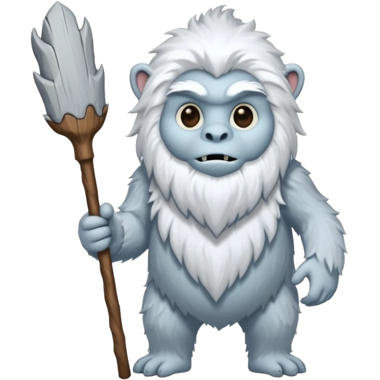 yeti, carrying a stick emoji