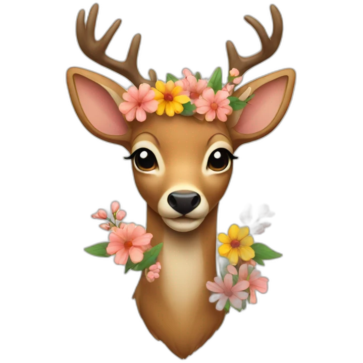 Deer with flowers  emoji