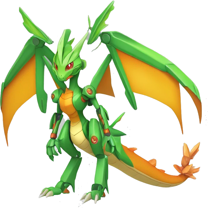 Mechanical Flygon-Scyther-Charizard-Medabot-Mecha full body emoji