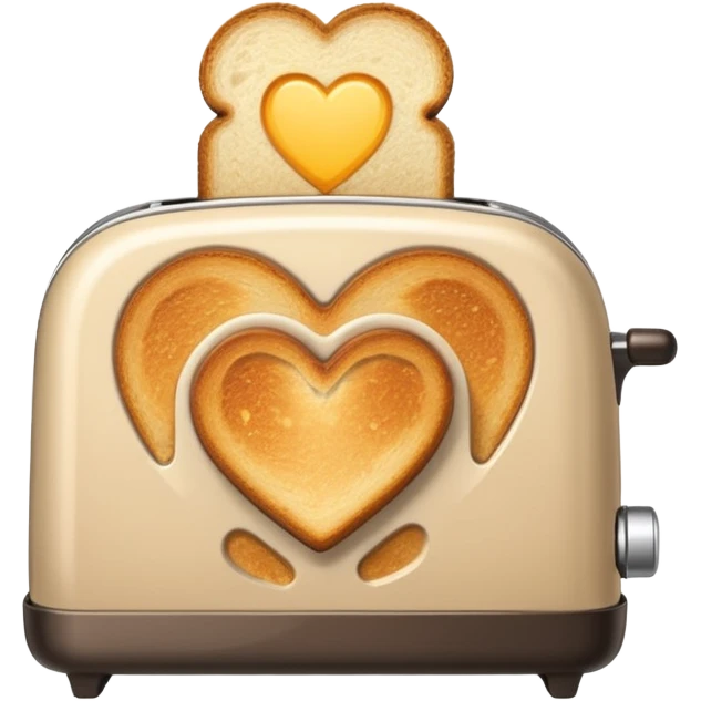 Light Beige heart toaster with toast  emoji