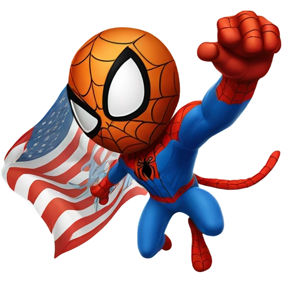 Make me a flag that represents Spider-Man and tigger on it emoji