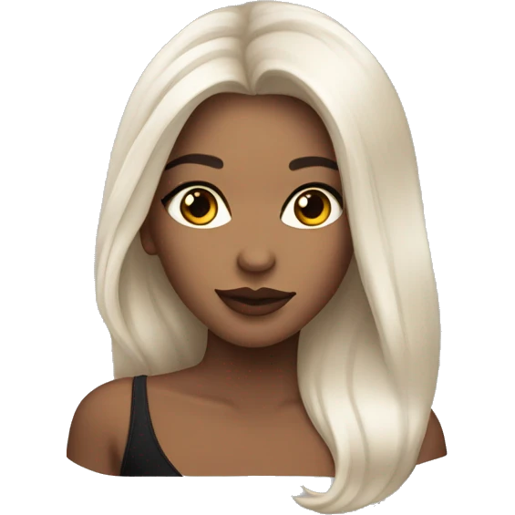 Une fille avec un maquillage latina et cheveux noirs long et lisse  emoji