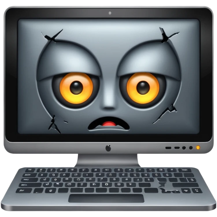 Dead computer with x as eyes emoji