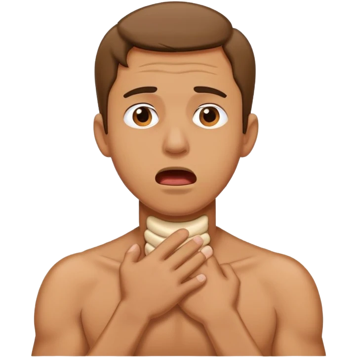 man choking himself out emoji