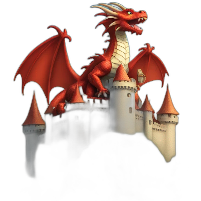 dragons devant un chateau emoji