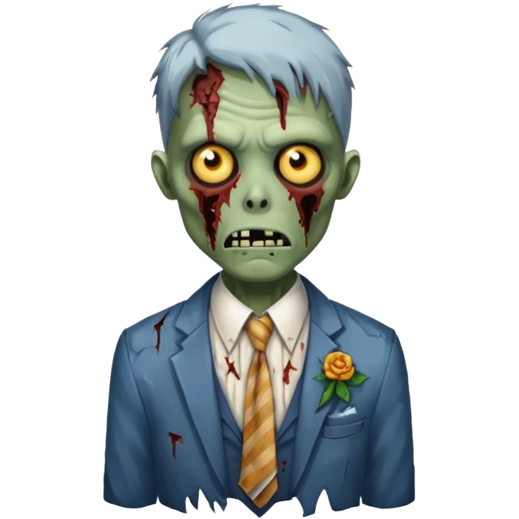 zombie with tie emoji