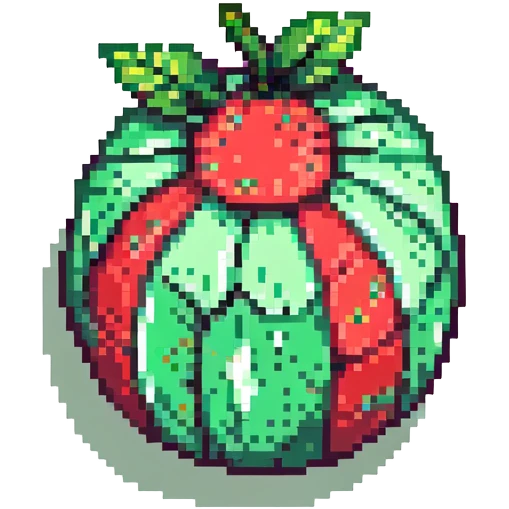 Green digital bomb animation frame 2, round bomb body with green highlights, shorter leaf-shaped fuse at top, small green glow, nature-inspired design, pixel art style emoji