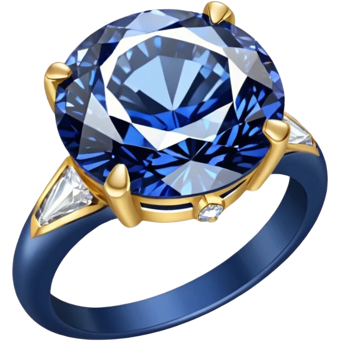 gold ring with a diamond in a dark blue case emoji